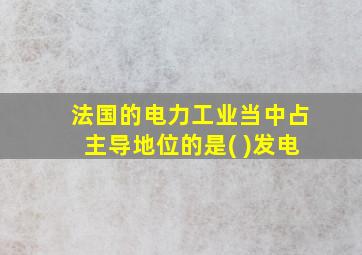 法国的电力工业当中占主导地位的是( )发电